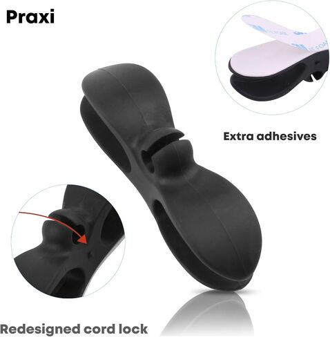 PRAXI White Grey Black Cord Organizers for Appliances - Upgraded Cord Holder Stick On - 6 Cord Kepper with 12 3M Adhesives - Rubber Cord Wrapper for Appliances Mixers, Coffee Maker, Chargers, and more in Saudi Arabia