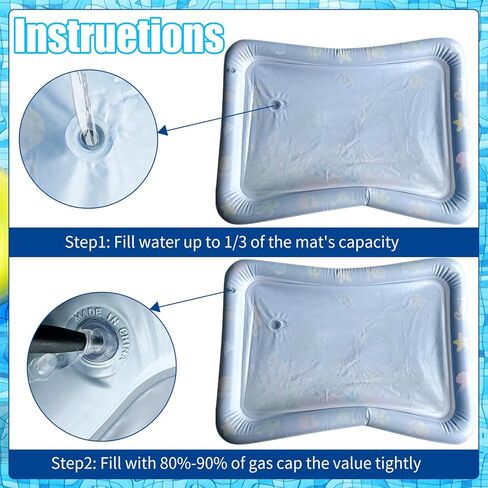 سجادة اللعب الحسية المائية للقطط، سجادة لعب تبريد الحيوانات الأليفة، 2024 حصيرة حسية مائية سميكة جديدة للحيوانات الأليفة، سجادة لعب مائية مع سمكة للعب مريح ورائع للحيوانات الأليفة 27.1 × 19.7 بوصة in Kuwait