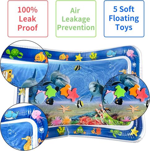 سجادة اللعب الحسية المائية للقطط، سجادة لعب تبريد الحيوانات الأليفة، 2024 حصيرة حسية مائية سميكة جديدة للحيوانات الأليفة، سجادة لعب مائية مع سمكة للعب مريح ورائع للحيوانات الأليفة 27.1 × 19.7 بوصة in Kuwait