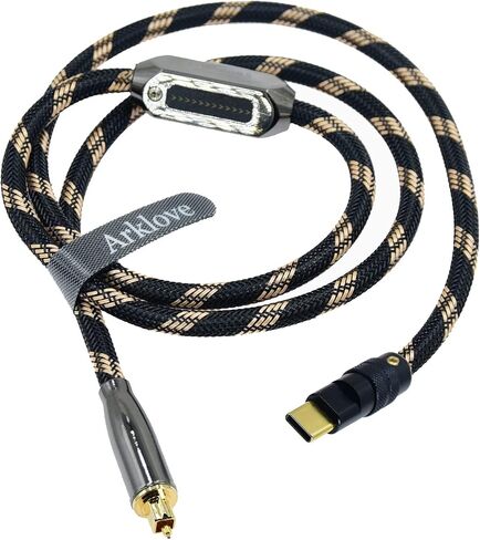 كابل USB c إلى كابل بصري بطول 5 أقدام اختر ذكر من النوع C إلى واجهة الصوت الرقمية من الألياف البصرية الرقمية سلك محول Toslink لـ DAC amp Sound Preamp Amplifier DSD64 dsd128 192K مع الهاتف in Kuwait