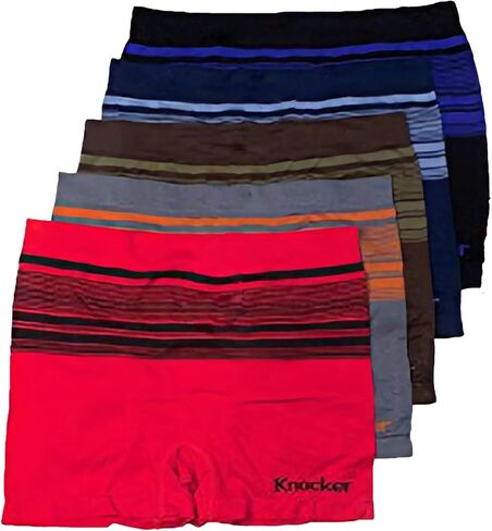 Knocker 6 pk Men's Seamless Athletic Compression Boxer Briefs Underwear One Size in Kuwait