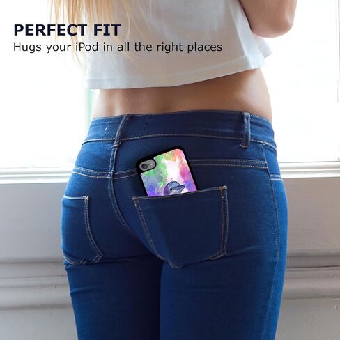 حافظة SM لجهاز iPod Touch 7، حافظة iPod Touch 6، حافظة iPod Touch 5 - حافظة/غطاء هاتف خلفي واقٍ من مادة TPU المطاطية الناعمة المقاومة للصدمات لجهاز iPod Touch 7/6 / 5. in Saudi Arabia
