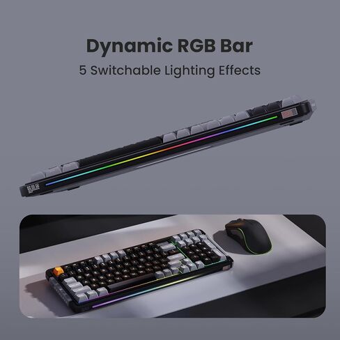 L98 Wireless Mechanical Keyboard with 1.14" TFT LCD, Hot-swappable RGB Keyboard with Gateron G Yellow Pro Switches, Bluetooth/2.4G/Wired, Gasket Mount, PBT Keycaps, Charcoal Gray in Saudi Arabia