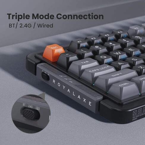 L98 Wireless Mechanical Keyboard with 1.14" TFT LCD, Hot-swappable RGB Keyboard with Gateron G Yellow Pro Switches, Bluetooth/2.4G/Wired, Gasket Mount, PBT Keycaps, Charcoal Gray in Saudi Arabia