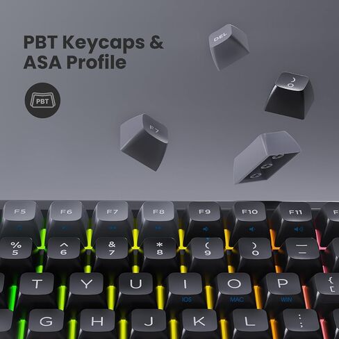 L98 Wireless Mechanical Keyboard with 1.14" TFT LCD, Hot-swappable RGB Keyboard with Gateron G Yellow Pro Switches, Bluetooth/2.4G/Wired, Gasket Mount, PBT Keycaps, Charcoal Gray in Saudi Arabia