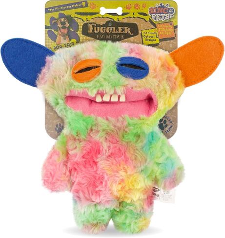 Sinco Pets: Fuggler Funny Ugly Monster Assortment 1-3 عبوات - لعبة للكلاب قطيفة ناعمة، خياطة صديقة للحيوانات الأليفة، مصدر صرير، آذان مجعدة، زميل أسنان مطاطي in Kuwait