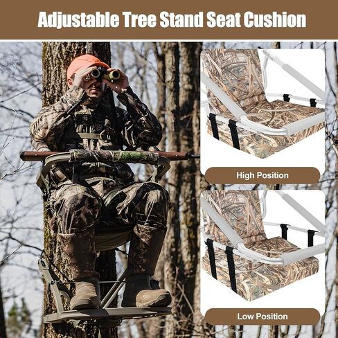 Tree Stand Seat,Adjustable Tree Stand Seat Cushion for Hunting,Extra Thick Comfortable Layer Double Sponge Universal Treestand Cushion Fits Climber Deer Tree Stands in Saudi Arabia
