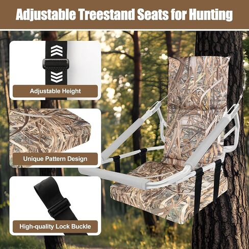 Tree Stand Seat,Adjustable Tree Stand Seat Cushion for Hunting,Extra Thick Comfortable Layer Double Sponge Universal Treestand Cushion Fits Climber Deer Tree Stands in Saudi Arabia