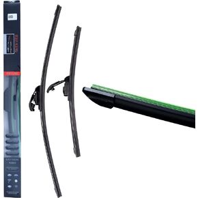 Silica View – (16"+16") Silicone Wiper Blades, Automotive Replacement Windshield Wiper Blades for my car, Black Silicone Coated Rubber, 5x Last Longer, 9x3 J/U Type Hook
