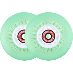 Rollerex 2-Pack, Glowrider 92A LED Light Up Wheels w/Bearings - Glow in The Dark! (for Any Product Using Inline Skate Wheels) (Multiple Size and Color Options Available)