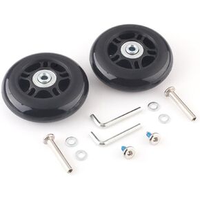 Suitcase Luggage Wheels Replacement Kit 50mm x 18mm/1.97" x 0.7" with ABEC 608zz Inline Outdoor Skate Replacement Wheels, One Set of (2) Wheels (OD:50 W:18 ID:6 Axles:30 & 35mm)