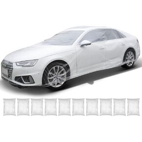 Bestauto Clear Plastic Car Cover 10pcs Disposable Car Covers, 22' x 12' Universal Plastic Car Cover, Waterproof Dust-Proof Full Cover, Outdoor Indoor Car Cover, Effective Protection, Universal Type