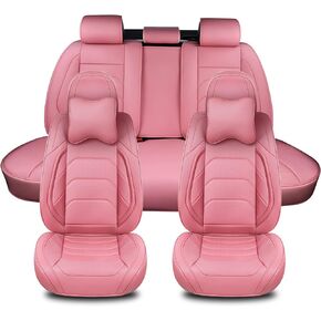 Front Seat Covers 2 Pcs, Waterproof Leather Car Seat Covers, Auto Seat Protectors for Full Year Driving, Fit for Most Sedans SUV Pick-up Truck, BlackRed