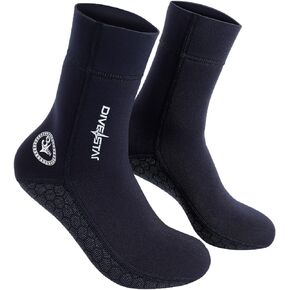 DIVESTAR Diving Neoprene Socks for Men Women,3MM 5MM Black/Camouflage Wetsuit Socks Scuba Booties for Water Sports