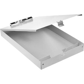 Amazon Basics Aluminum Storage Clipboard, Two-Tier, Standard Clip, 14" x 9", Silver