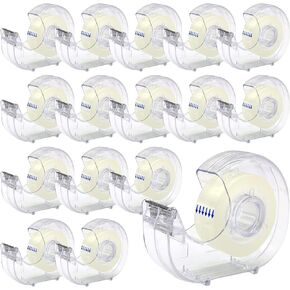 OWLKELA Clear Tapes and Refillable Dispensers 16 Pack, 0.7" x 28 yds per roll, Transparent Tape Refills, Office Tape with Dispenser for Home, School