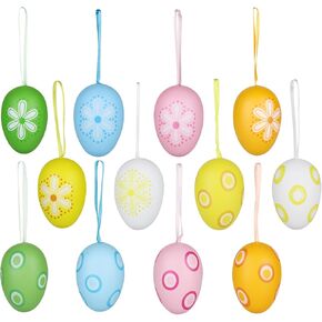 12 قطعة من زينة بيض عيد الفصح حلي معلقة ملونة لسلة عيد الفصح شجرة تزيين هدايا الحفلات لوازم المنزل in Kuwait