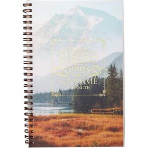 Christian Art Gifts Notebook All Things Through Christ Philippians 4:13 Bible Verse Inspirational Writing Notebook Gratitude Prayer Journal Flexible Cover 128 Ruled Pages w/Scripture, 6 x 8.5 Inches in Kuwait