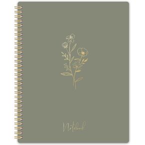 Spiral Notebook - College Ruled Notebook, Notebook Journal, 8.5'' x 10.5'', 55 Sheets/110 Pages, Journal for Women, Journal with Spiral Bound, Inner Pocket, Notebook for Office/School/Home - Green