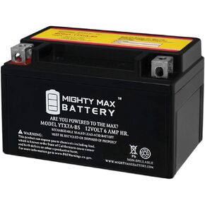 Mighty Max Battery YTX7A-BS -12 Volt 6 AH, 105 CCA, Rechargeable Maintenance Free SLA AGM Motorcycle Battery