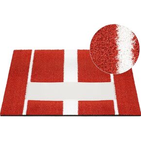 Softball Pitching Mat 3' x 2' Rubber Softball Pitching Mound with Pitching Rubber Mobile Training Pitchers Mound Antifade Antislip Pitchers Mound for Indoor Outdoor Pitching Practice