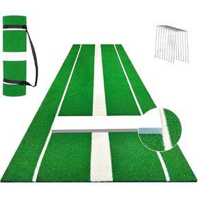 Softball Pitching Mat 10'x 3' Softball Pitching Rubber, Mound for Pitchers Indoor Outdoor Pitching Practice by Softball Pitchers, Antifade Antislip Pitch, Anti-Slip Spikes 8pcs in Kuwait