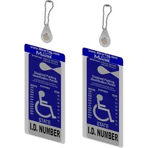 2 MirorTag Charm by JL Safety - A Novel Way to Protect, Display & Put Away a Handicap Parking Placard. Magnetically On & Off. Fits ALL mirror sizes. 2 Holders and 2 Magnet Charms included. Made in USA