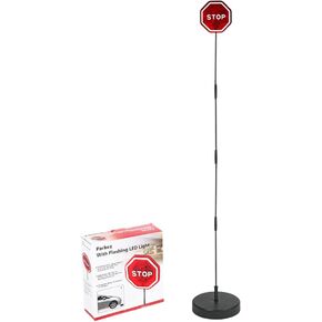 Reswish LED Light Parking Stop Sign,Smart Parking LED Garage Flashing Warning Stop Sign, Parking Assist LED Stop Sign Parking Assistant with Flashing Signal for Garage