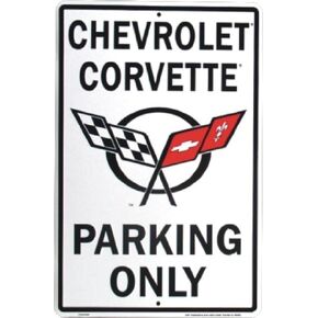 Chevrolet Corvette Parking only metal sign