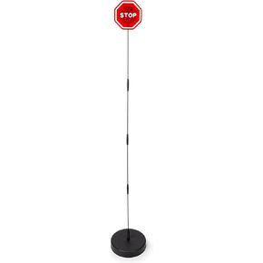 VaygWay LED Flashing Stop Sign Parking Assistant for Garage– 7" Large Bright Red Sign, Adjustable Height- Garage Warning Car Stop Indicator Sensors for Vehicles- Bumper Guard for Driveaway