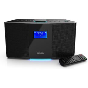 AIWA Exos 5 Wireless Speaker - Unleash Powerful Sound and Versatile Connectivity - Experience Bluetooth Freedom, FM Radio, Clock, 20W RMS, LCD Display, and Alarm Clock Functionality