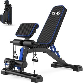 مقعد وزن قابل للتعديل - مقعد تمرين قابل للطي، مثالي لتدريب قوة الجسم بالكامل، مقعد مسطح متعدد الاستخدامات لصالة الألعاب الرياضية المنزلية مع تمديد الساق in Kuwait