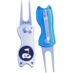 Golf Divot Repair Tool w/ Clip - Switch Blade Divot Tool Ball Marker - Golf Divot Tool and Ball Marker – Metal Golf Divot Repair Tool with Ball Marker w/ Club Grip Holder - Golf Marking Tool