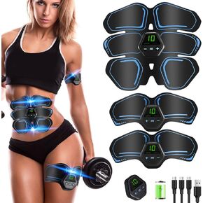 ABS Stimulator, Ab Trainer, EMS Muscle Stimulator LCD Screen Muscle Stimulator USB Rechargeable Portable Muscle Trainer Abdominal / arm / Leg Fitness Workouts Gear