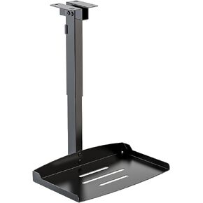 WALI Projector Ceiling Mount Tray，Projector Wall Mount Holds up to 22lbs，Height Adjustable Universal Projector Mount 22.76-30.24 inches, No Hole Installation, Hidden Cable Routing, Black(PM-005-B)
