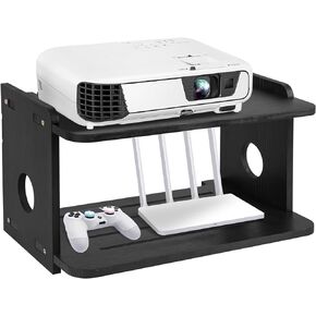 Projector Shelf,Projector Wall Mount Floating Shelf, Projector Stand,Projector Rack Holder,Projector Mount,Router Shelf Storage Box Modem Cable Box Shelf for Xbox Series PS5 PS4 by Wood