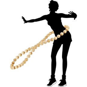 RR ROUND RICH DESIGN Wooden Hula Weighted Exercise Hoop for Fitness (Do Not Copy Patented Products) Natural