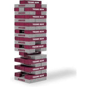 NCAA College Tabletop Stackers Block Game by Wild Sports - Perfect Gift for College Football Fan, Dorm Game, Rec Room, Tailgate