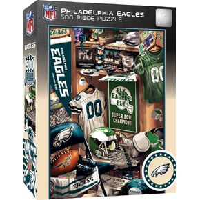 MasterPieces Game Day 500 Piece Jigsaw Puzzle for Adults - NFL Philadelphia Eagles Locker Room - 15"x21"