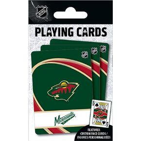 MasterPieces Family Games - NHL Minnesota Wild Playing Cards - Officially Licensed Playing Card Deck for Adults, Kids, and Family Green 4" X 0.75" X 2.625"