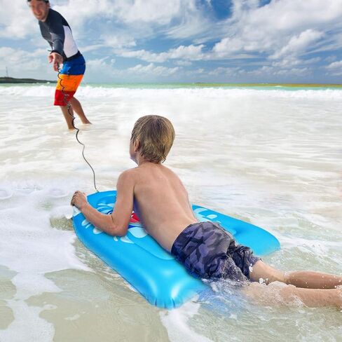 عوامة حمام السباحة للأطفال، لوح ركوب الأمواج قابل للنفخ، لوح جسم محمول مع مقابض، ألواح جسم ناعمة خفيفة الوزن للأطفال، ألواح تطفو على حمام السباحة للشاطئ (80 × 60 سم) in Kuwait