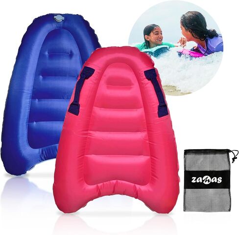 ZAMAS Kids لوح ركوب الأمواج قابل للنفخ مع مقابض وصمام ضغط جديد، بساط مساعدة على لوح التزلج العائم خفيف الوزن لتعلم السباحة، موضوع سلامة الشاطئ وركوب الأمواج مع حقيبة إضافية للوحة in Saudi Arabia