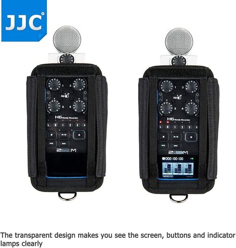 حقيبة تخزين واقية للحمل من JJC H4n لـ Zoom H4n Pro All Black & Tascam DR-40 مسجل محمول مفيد يحل محل حافظة Zoom PCH-4n، مع واقي غطاء الوجه الأمامي الواضح والمرئي in Saudi Arabia