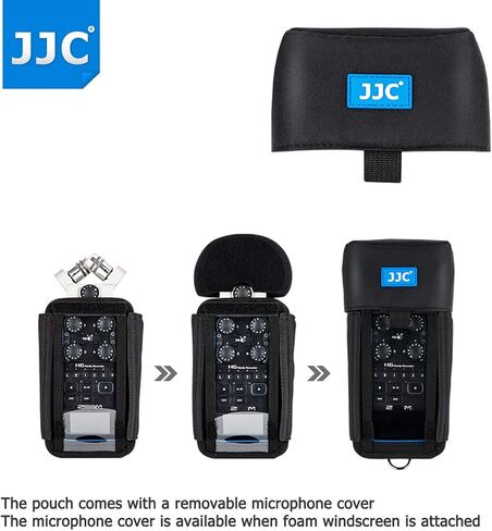 حقيبة تخزين واقية للحمل من JJC H4n لـ Zoom H4n Pro All Black & Tascam DR-40 مسجل محمول مفيد يحل محل حافظة Zoom PCH-4n، مع واقي غطاء الوجه الأمامي الواضح والمرئي in Saudi Arabia