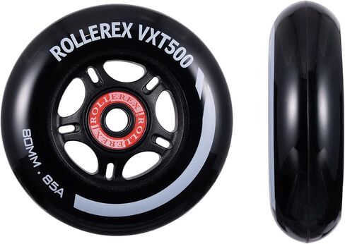 Rollerex VXT500 RipStik/Inline Skate Wheels (2-pack w/bearings, spacers and washers) (Use on Hockey Roller Blades) - Can Be Used As RipStik Caster Board Wheel Replacements in Saudi Arabia
