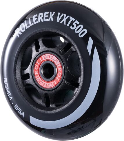 Rollerex VXT500 RipStik/Inline Skate Wheels (2-pack w/bearings, spacers and washers) (Use on Hockey Roller Blades) - Can Be Used As RipStik Caster Board Wheel Replacements in Saudi Arabia