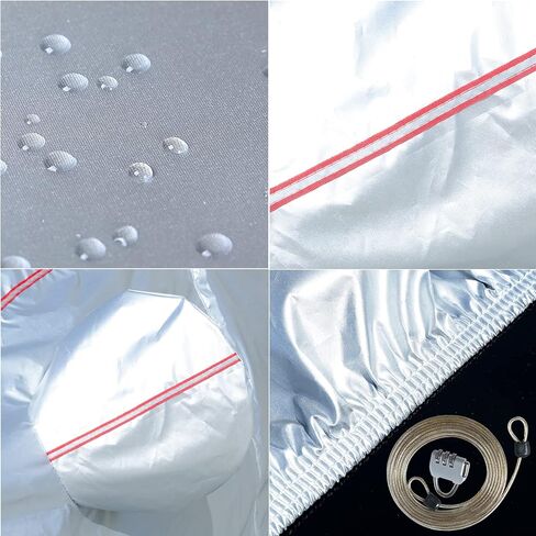 Tecoom غطاء صلب قابل للتنفس مادة على شكل باب بسحاب تصميم مقاوم للماء ومقاوم للأشعة فوق البنفسجية وغطاء سيارة مقاوم للرياح لجميع الأحوال الجوية في الأماكن المغلقة والخارجية مقاس 191-205 بوصة سيارات الدفع الرباعي in Kuwait