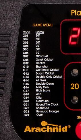 Arachnid Cricket Pro 650 لوح رمي السهام الإلكتروني بجودة البطولة مع فواصل مقطعية رفيعة للغاية لتقليل الارتداد بشكل كبير وقطاعات متينة من النايلون لتحسين المتانة وإمكانية اللعب in Saudi Arabia