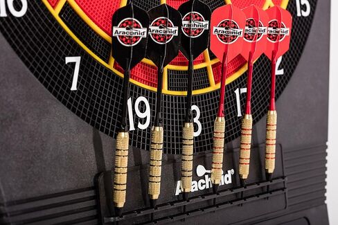 Arachnid Cricket Pro 650 لوح رمي السهام الإلكتروني بجودة البطولة مع فواصل مقطعية رفيعة للغاية لتقليل الارتداد بشكل كبير وقطاعات متينة من النايلون لتحسين المتانة وإمكانية اللعب in Saudi Arabia
