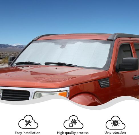 Windshield Sun Shade Car Sunshades for Windshield for Dodge Nitro/for Jeep Liberty 2007-2012 Interior Accessories (B) in Saudi Arabia
